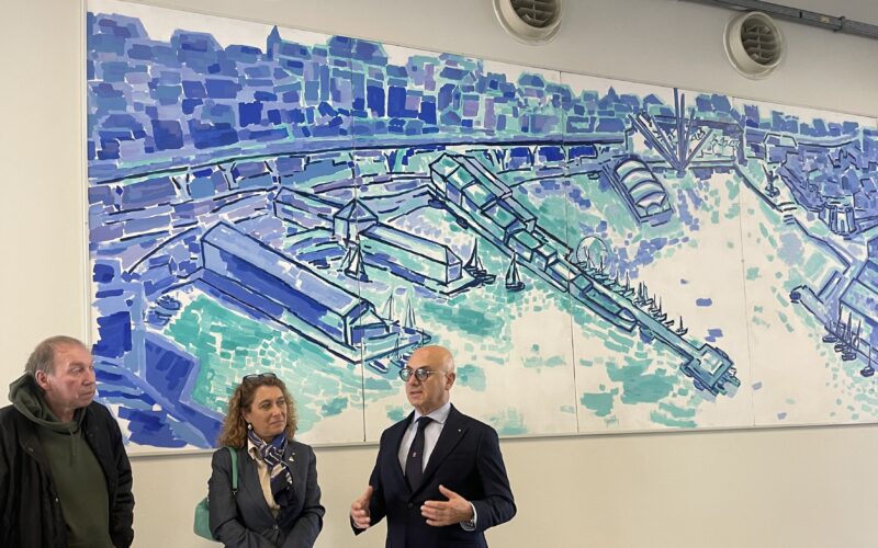 Collocata oggi al Centro Congressi di Porto Antico di Genova la grande tela di Gian Marco Crovetto
